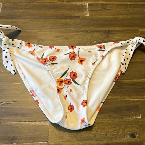 Xhiliration Multi Print Bikini Bottoms Side Tie Polka Dot Floral XL - Picture 1 of 4